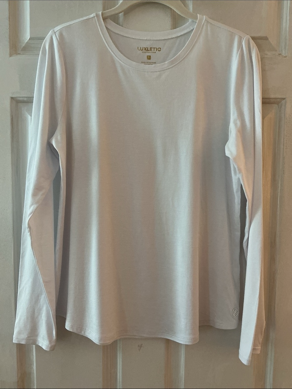 Lilly Pulitzer Resort White WESTLEY Active Tee Long SleeveTop UPF 50+ Sorona EUC